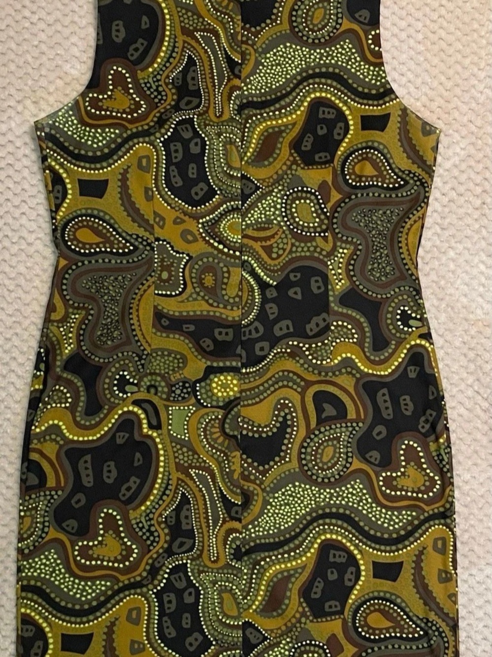 Danny & Nicole Abstract Sleeveless Mini Dress in Green & Black Size 16